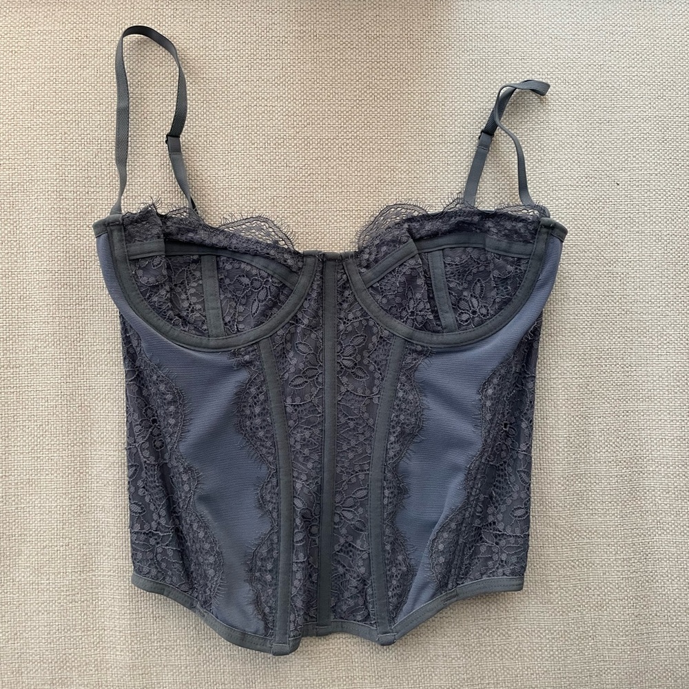 urban outfitters women out from under modern love corset top blue size s